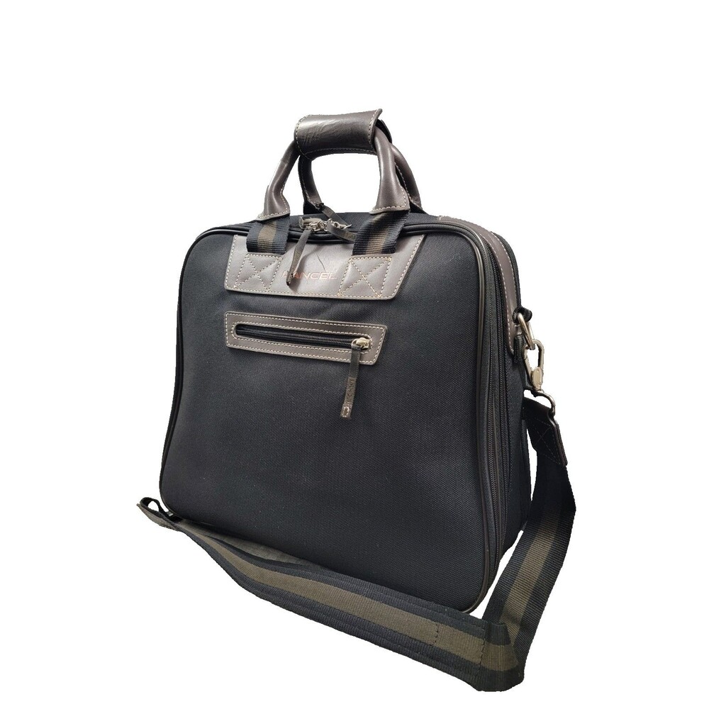 Lancel Laptop Briefcase Carry-On Travel Shoulder  Bag - Canvas Leather Trim